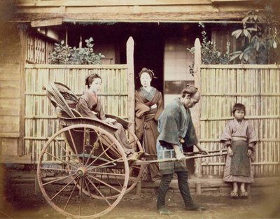 Lady in a Rickshaw by Japanese Photographer